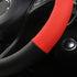 Black Panther Premium Textured Leather Auto Car Steering Wheel Cover, Anti-Slip and Comfortable Grip, 15 inch Universal - Black + Red...