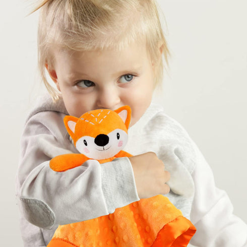 Fox Lovie for Babies Security Blanket Soft Minky Dot Fabric with Silky Satin Backing Baby Snuggle Toy Animal Baby Blanket for Infant and Toddler O...