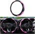15 Inch Car Steering Wheel Cover, Carbon Fiber Microfiber Leather Elastic Stretch, Anti-Slip Breathable Steering Wheel Protector for Women Men, Ca...