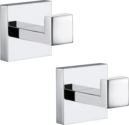 Towel Hooks for Bathrooms, Polished Chrome Towel Hook for Kitchen Bathroom, SUS304 Stainless Steel Coat Hook, Heavy Duty Towels Holder Hooks for H...