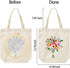 Canvas Tote Bag Embroidery Kit with Flower Pattern Instructions DIY Arts Crafts Supplies Cloth Threads Tools Beginners Needlepoint Kits(1)......
