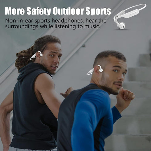 Open Ear Air Conduction Headphones, Bluetooth 5.0 Wireless Running Headphones 10 Hours Playtime HiFi 9D Stereo Sweatproof Sports Headset with Mic ...