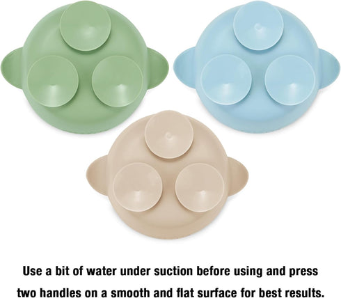 PandaEar 3 Pack Baby Suction Bowls, Stay Put Silicone Food Bowl Babies Led Weaning Supplies for Kids Toddlers, BPA-Free -Blue/Green/Brown...