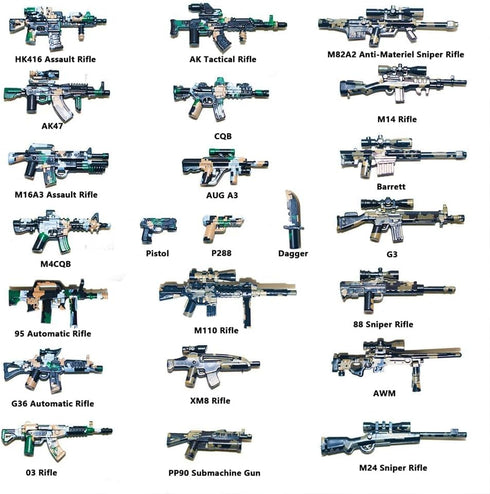 200+ Pcs Military Weapon Pack Accessories Kits Toys, Swat Team Building Block Toys, Military Soldier Style Weapon Sets, Army Equipment Gear Sets, ...
