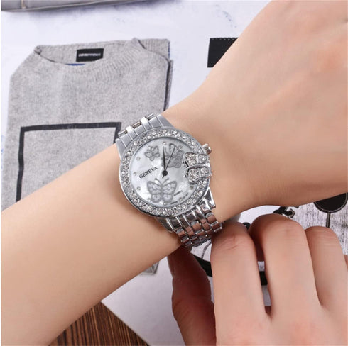 CdyBox 3Pack Ladies Steel Band Watch Butterfly Rhinestone Wrist Watch Quartz Watches Wholesale...