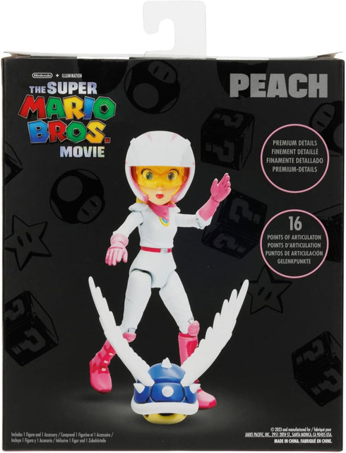 THE SUPER MARIO BROS. MOVIE 5 Inch Action Figure Series 2 Peach Figure in Motorcycle Outfit with Spiny Blue Shell...