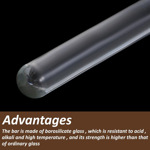 MECCANIXITY 3.3 Borosilicate Glass Stick 11.8" Length 6mm Dia Stir Rod Mixing Tools 8Pcs...