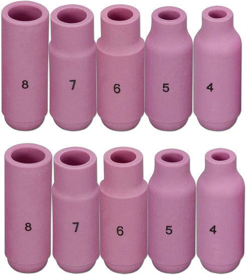 RIVERWELD TIG Alumina Nozzles Ceramic Shield Cup 10N50#4 10N49#5 10N48#6 10N47#7 10N46#8 Fit DB PTA SR WP 17 18 26 TIG Welding Torch 10pcs...