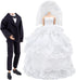 E-TING Wedding Set Beautiful Gown White Bride Dress Clothes with Veil and Groom Business Suit Outfit for Boy Girl Dolls?Doll Not Included?...