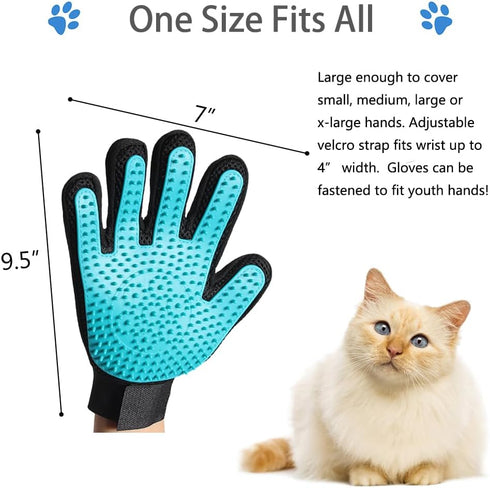 Upgraded Pet Grooming Gloves with Sturdy Teeth, Dexterous Dog Hair Removal for Gentle Shedding, Shampoo Horse Bathing Supplies for Washing, Scrubb...