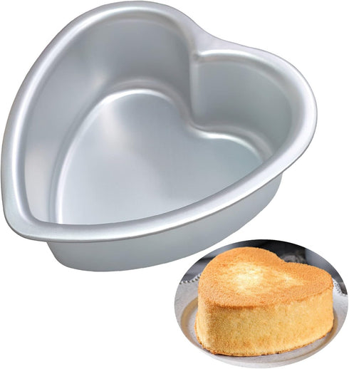 Heart Shaped Cake Pan - 6x3 Inch Aluminum Cake Tin for Weddings, Parties, and Family Occasions Make cake pans for 1-2 servings, heart-shaped small...