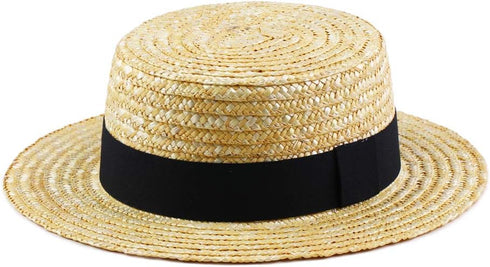 Boater Hats for Men Women Straw Skimmer Hat Wide Brim Halloween Christmas Costume...