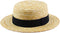 Boater Hats for Men Women Straw Skimmer Hat Wide Brim Halloween Christmas Costume...