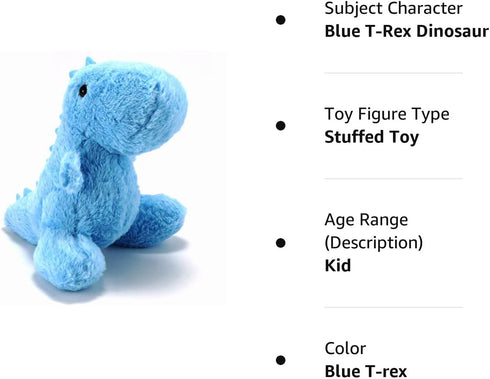 Blue Dinosaur Stuffed Animal, Dinosaur Party Favors, Baby Dinosaurs for Kids 3-5, 9" Cute Soft Stuffed Dinosaur Plush Toy for Kids/Boys, Xmas Birt...