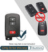GFDesign 2 Pcs Silicone 3 Buttons Key Fob Cover Remote Case Keyless Protector Compatible with Toyota 4Runner RAV4 Tacoma Highlander Land Cruiser P...