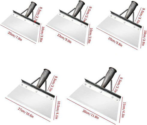 Multifunctional Cleaning Shovel, Square Garden Spade Shovel - Manganese Steel Flat Shovel Not Include Pole, 8-12" Heavy Duty Garden Tool for Diggi...