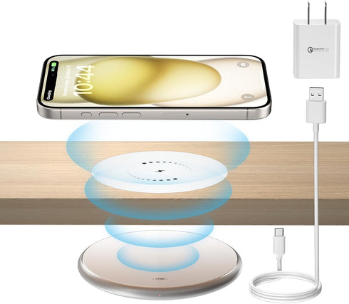 KPON Invisible Wireless Phone Charger, Long Distance Wireless Charger, Furniture Hidden Under Desk Wireless Charging Station for iPhone 15/15Pro m...