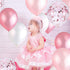 Pink and White Balloons, Pink Confetti Balloons White Balloons Total 90 pcs Latex Party Balloons for Hen Party Wedding Baby Shower Birthday Party ...