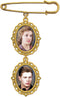 Wedding Bouquet Memorial Remembrance Photo Charm Bright Gold Holds 2 Pictures for Bride's Flowers or Groom's Boutonniere with Photo Resizer...