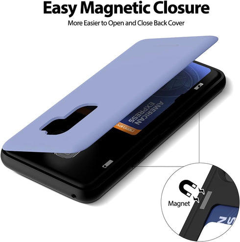 GOOSPERY for Samsung Galaxy S9 Plus (2018) Card Holder Wallet Case, Easy Magnetic Door Closure Protective Dual Layer Bumper Phone Back Cover with ...