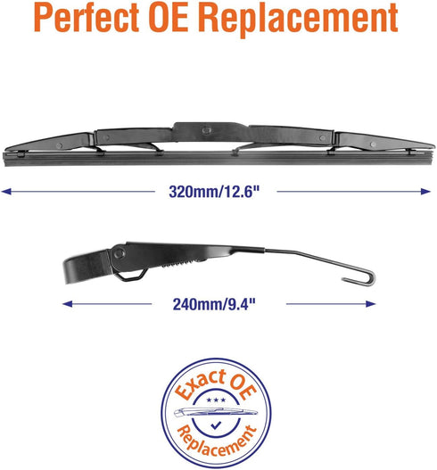 Rear Wiper Arm with Blades Assembly for Honda CRV 2016 2015 2014 2013 2012, Genuine OE Back Windshield Wiper 76720-T0A-003 10”+13”+13” (3pcs)...