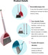 Kids Broom and Dustpan Set-Mini Dustpan and Broom for Children Housekeeping Pretend Play Cleaning Tools Set (Blue)...