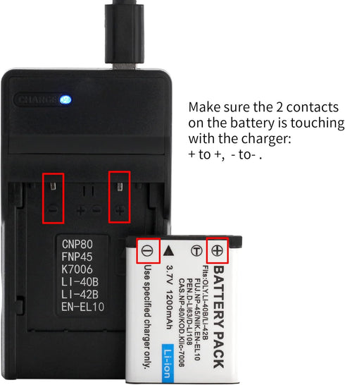 KLIC-7006 USB Charger for Kodak EasyShare M200, M22, M23, M522, M530, M531, M532, M5350, M5370, M550, M552, M575, M577, M580, M583, M750, MD30 Cam...