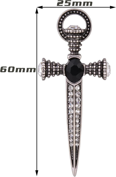 Antique Crystal Sword Pin Brooch Lapel Pin Scottish Kilt Pins Cardigan Shawl Safety Pin Hat Pins...