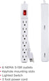 CyberPower GS60304 Power Strip, 6 Outlets, 3 Foot Power Cord White...
