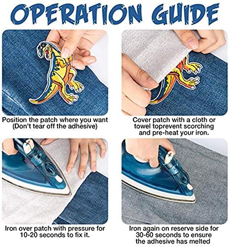 Dinosaur Iron on Patches Dinosaur Embroidered Applique Patches Badge Morale Decoration Sew on Patches for Jacket Jeans Backpacks Hat Clothing (14 ...