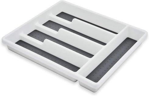 HaWare Silverware Tray for Drawer with Five Sections, Flatware Organizer/Cutlery Holder with Soft Grip Lining and Non-slip Rubber Feet, Multi-Purp...