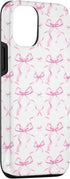 iPhone 13 Aesthetic Pink Ribbons and Bows in Watercolor Case...