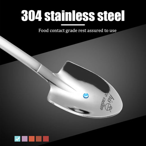 4 Pcs Stainless Steel His and Hers Ice Cream Spoons, Metal Shovel Spoons Couple Gift, Tea Dessert Spoon, Table Spoons Silverware for Coffee Fruit ...