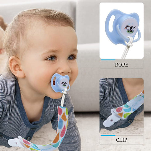 Yoofoss Pacifier Clip for Boys and Girls 6 Pack Solid Color Pacifier Holder Fits All Pacifiers & Teething Toys Modern Unisex Baby Necessary...