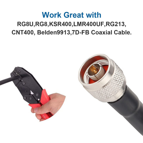 XRDS -RF 5 Pack N Male Crimp Connector 50 ohm N Male Plug Rf Crimp Connector for LMR400 Belden 9913 RG8...