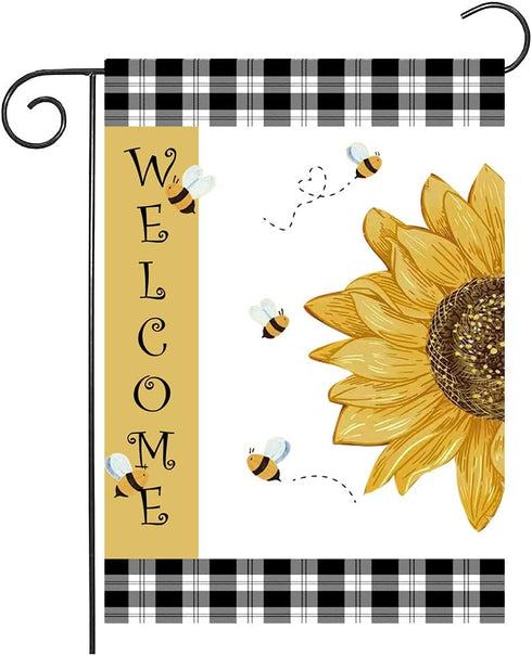 Seasonal Garden Flags 12X18 Inch Double Sided Linen Decor for Welcome, Winter Welcome Garden Flags for Outside, Holiday Yard Outdoor Decoration - ...