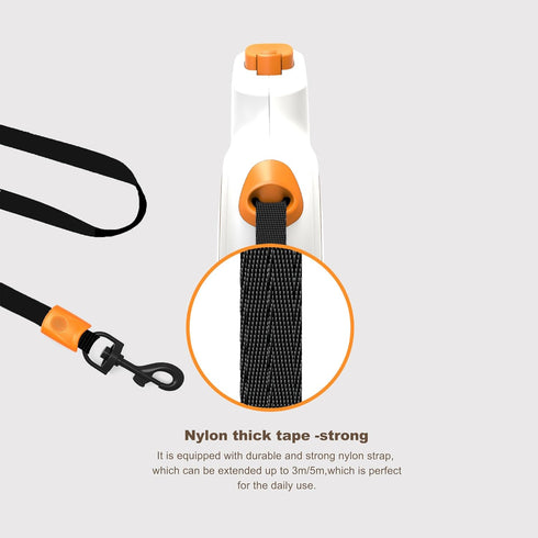HCY&WLD Retractable Dog Leash with Anti-Slip Handle, 10 ft Durable Pet Walking Leash for Small Dogs/Cats/Small Animals up to 26 lbs, 360° Tangle F...