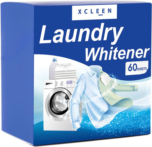 Laundry Whitener Sheets 60 count, Chlorine Free, Fragrance Free Bleach for White Clothes, Safe for Use in All Washing Machines...