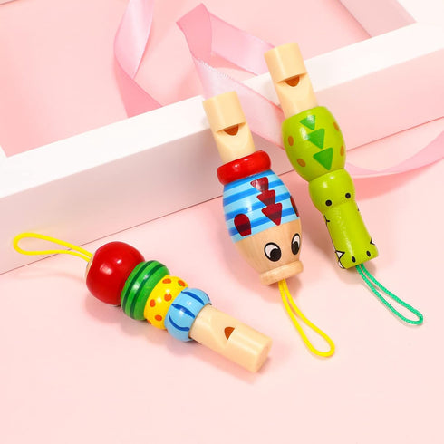 Kisangel Kids Musical Toys 3 Pcs Wood Carved Animal Whistle Noise Makers Whistle Blowouts Whistles Party Noise Makers for Kids Birthday Bag Filler...