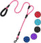 Dog Leash-Heavy Duty Long Dog Leash for Puppy, Small, Medium, and Large Dogs (Pink Rope - Double Handle, 6 Feet)...