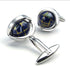 LBFEEL Really Spins Rhodium Plated Blue Globe Earth Cufflinks for Men with a Gift Box...