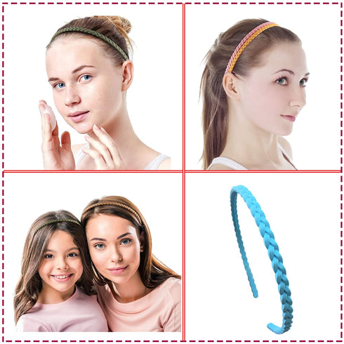 12pcs Colorful Thin Headbands for Women 6mm Light Pigtail Skinny Hairbands for Girls Hard Teeth Headbands For Kids Teens...