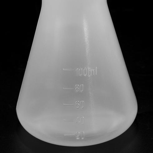 PATIKIL 100ml Plastic Erlenmeyer Flask, 2 Pack Wide Mouth Conical Flask for Laboratory, Clear...