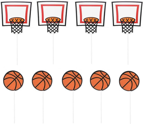 JANOU Basketball Sports Cupcake Toppers Cake Picks Decoration Birthday Baby Shower Wedding Party Suppliers Pack 20pcs...
