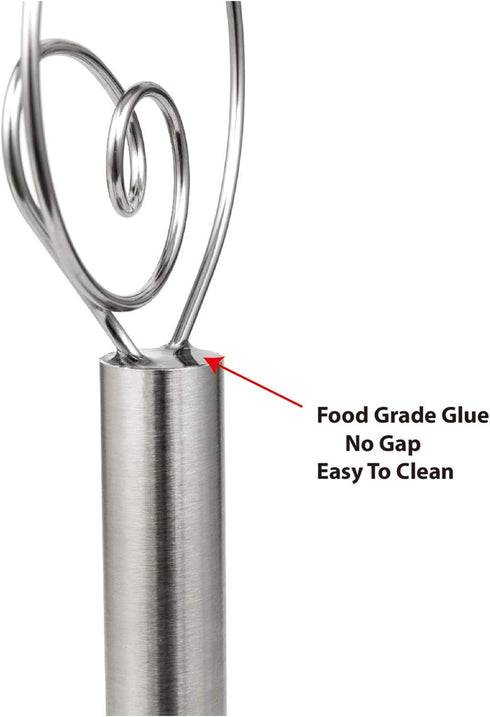 Jillmo Danish Dough Whisk, 12 inch Stainless Steel Bread Whisk, 2 Pack...