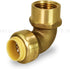 Everflow Supplies Pushlock UPF1 1 Inch Long Push x Female Elbow for Push-Fit Fittings, No Lead DZR Forged Brass, Connects PEX, CPVC, and Copper, P...