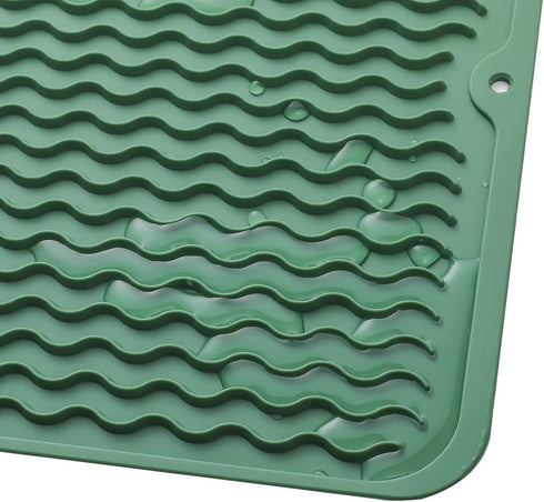 MicoYang Silicone Dish Drying Mat for Multiple Usage,Easy clean,Eco-friendly,Heat-resistant Silicone Mat for Kitchen Counter or Sink,Refrigerator ...
