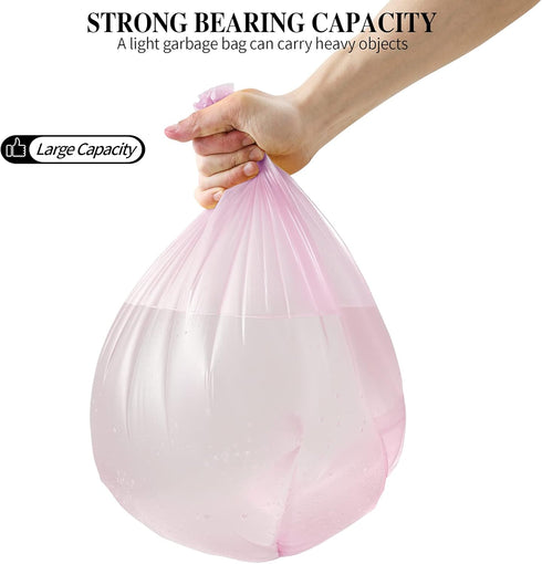 5 Rolls Small Trash Bags - 100 Counts Durable 4 Gallon Small Garbage Bags for home office kitchen Bathroom Bedroom Trash Can liners?Pink?...