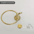 Leyden Polished Gold Towel Ring, Bathroom Hand Towel Holder Wall Mounted Gold Towel Rack Round...