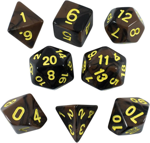 Black and Brown Dice - RPG DND Set - 'Werewolf'...